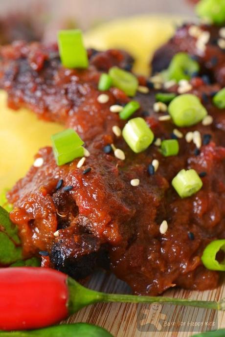 Chicken Wings baked with Bobby Flay's Asian-style Pineapple-Ginger BBQ sauce