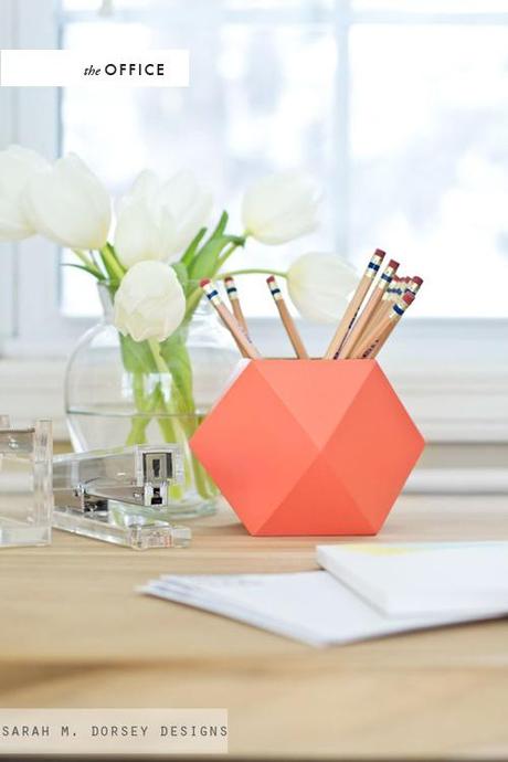 DIY geometric pencil holder