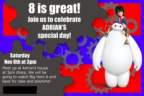 Big Hero 6 party invitation