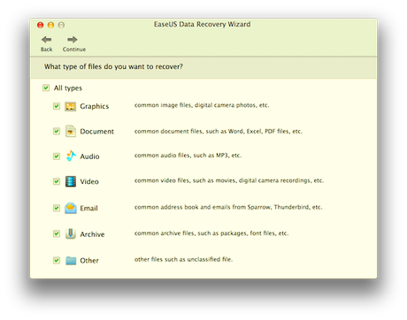 recovering lost data through EaseUS data recovery wizard