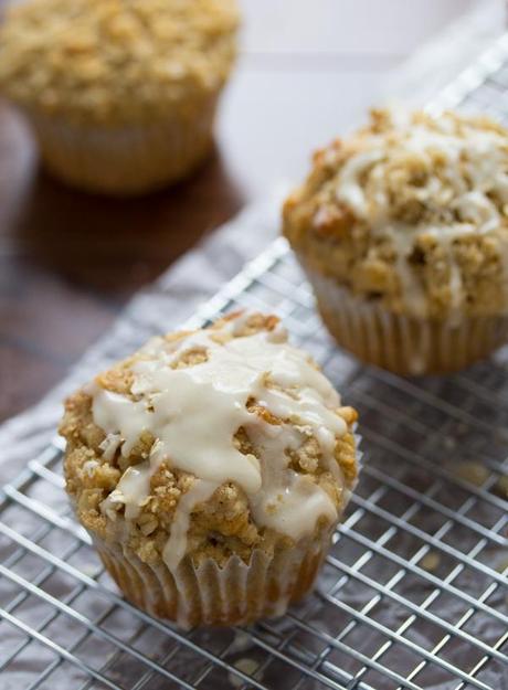 GLAZED MAPLE WALNUT OATMEAL MUFFINS Glazed Maple Walnut Oatmeal Muffins