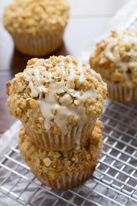 GLAZED MAPLE WALNUT OATMEAL MUFFINS Glazed Maple Walnut Oatmeal Muffins