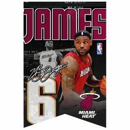 Wincraft - NBA Miami Heat LeBron James Premium Felt Banner 17-by-26