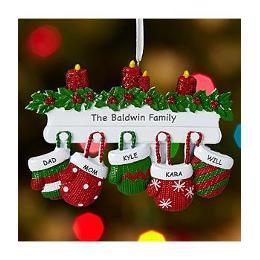 Personal Creations - Personalized Christmas Ornaments - Mitten Family Ornament