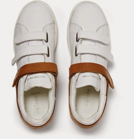 White Strapped:  Alexander McQueen Harness Detail Leather Sneakers