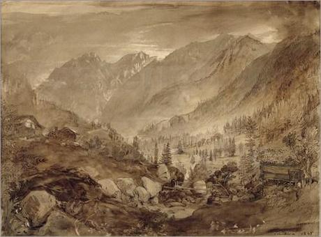 Mountain landscape, Macugnage, by John Ruskin (1845) 