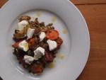 Autumnal Root Vegetable Salad with Goats Cheese and Lentils