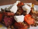 Autumnal Root Vegetable Salad with Goats Cheese and Lentils