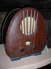Bakelite radio at the Bakelite Museum, Orchard Mill, Williton, Somerset, UK.