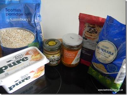 Gluten Free and  Dairy Free Flapjack Ingredients