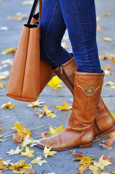 Tory Burch brown riding boots