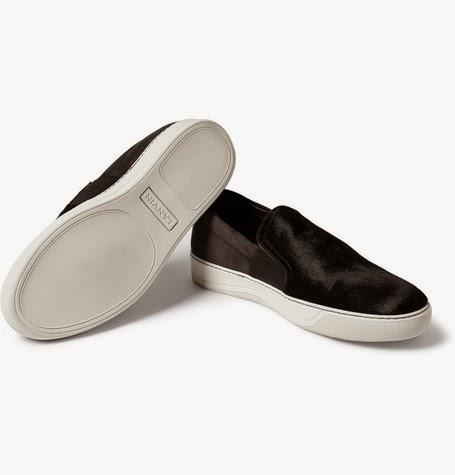 The Sensual Slip:  Lanvin Calf Hair and Suede Slip-On Sneaker