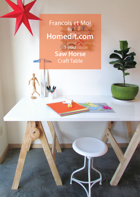 homedit.com saw horse craft table diy