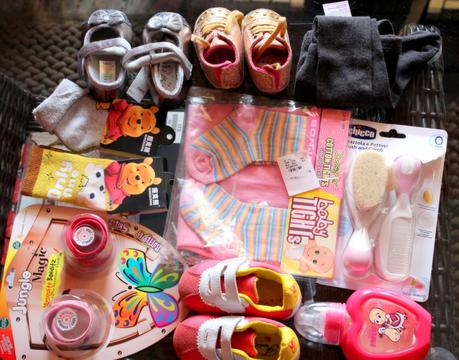 SSU Shopped For - Baby Girl's Shoes, Tights, Socks, Bottle and Mosquito Bands