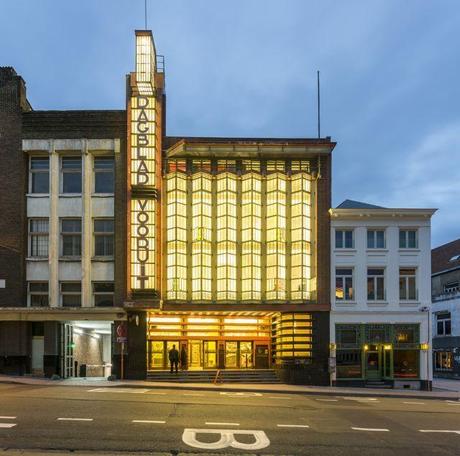 Art Deco Facade of Backstay Hotel in Ghent