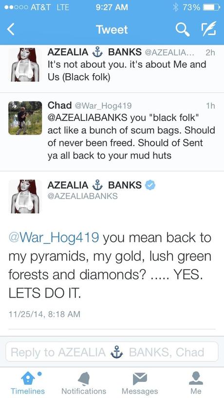 Azealia Banks ClapsBack To Ignorant Messages About Ferguson