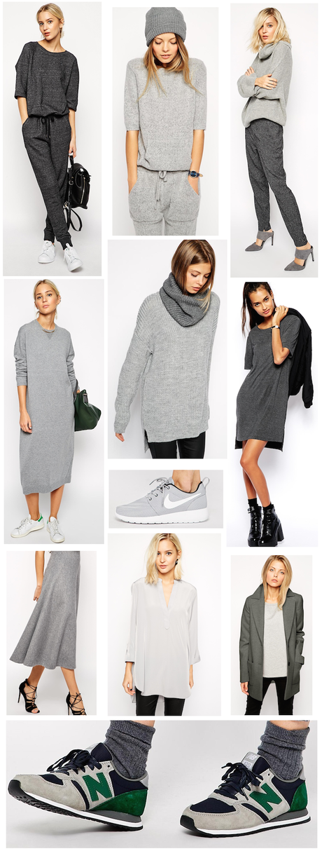 grey sneakers comfy clothing shopping