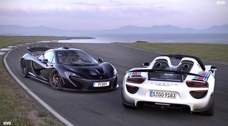 Watch: McLaren P1 vs. Porsche 918 Spyder – Battle of Hybrid Supercars evo-track-race