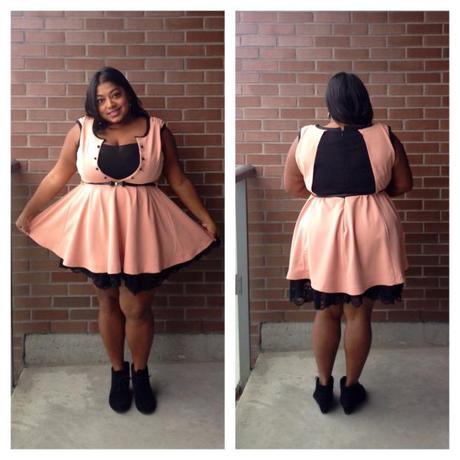 Pink plus size dress