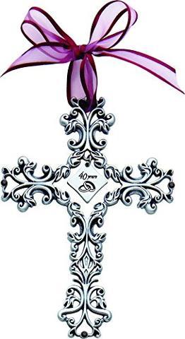 Jubilee - 40th Anniversary Cross Ornament - Beautiful & Traditional 40th Anniversary Gift Idea