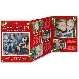 Shutterfly - Year In Photos Christmas Red 5x7 Tri-Fold Stationery Card