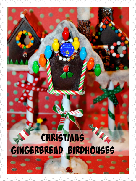 9th Day of Bloggy Christmas: Candy Cane Rooftop Gingerbread Birdhouse