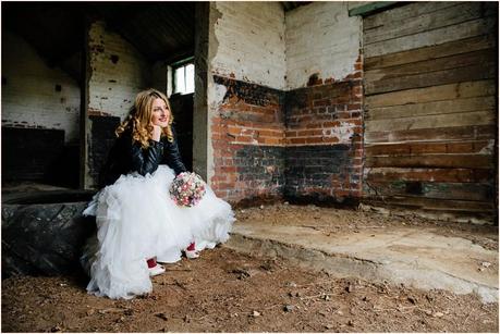 York trash the dress photography in an abandoned barn