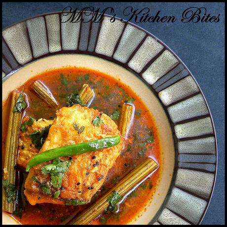 Rui Macher Tel Jhol/Fish flavored with nigella seeds and green chilies and cooked in mustard oil...the joy of mustard oil!!