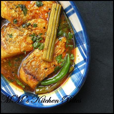 Rui Macher Tel Jhol/Fish flavored with nigella seeds and green chilies and cooked in mustard oil...the joy of mustard oil!!