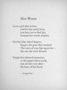 Love Lang Leav girl who writes