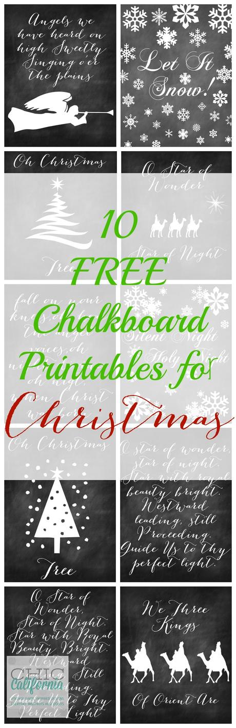 10 Free Chalkboard Printables for Chrismtas
