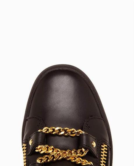 Stepping Into The Gilded Age:  Giuseppe Zanotti Gold Chain High Top Sneakers