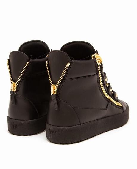 Stepping Into The Gilded Age:  Giuseppe Zanotti Gold Chain High Top Sneakers