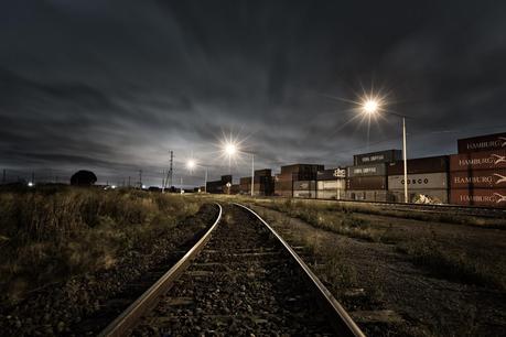railway line at night