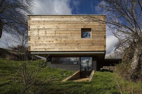 wood clad modern house