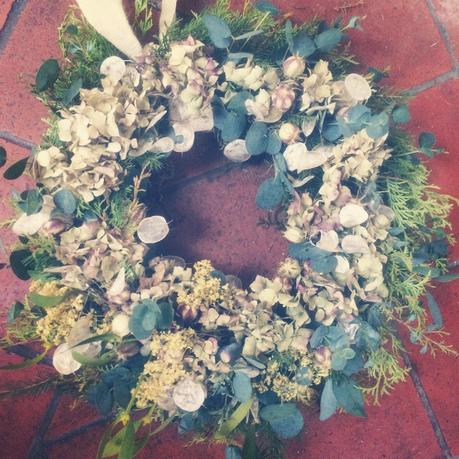 Fresh handmade wreath, Tuckshop Flowers, Birmingham