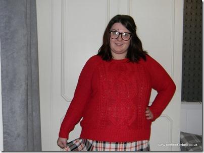 Fashion World Red Cable Jumper