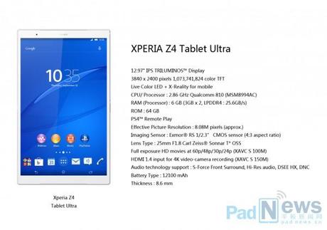 Sony Xperia Z4 Ultra Tablet