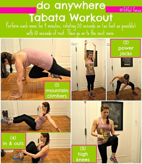 Do Anywhere Tabata Workout via Fitful Focus #tabata #workout #printable