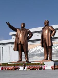 Again: “Confess your crimes against the people of North Korea or you will not be allowed to leave the country tomorrow” April - Kim Il-sung (with glasses added) and Kim Jong-Il