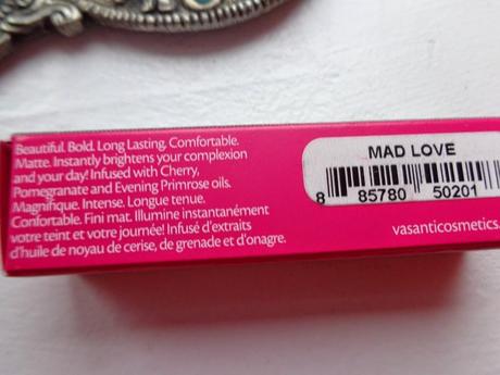 New in Town: Vasanti Love Brights Gel Matte Lipstick in shade Mad Love