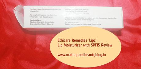 Ethicare Remedies 'Lipz' Lip Moisturizer with SPF 15 Review