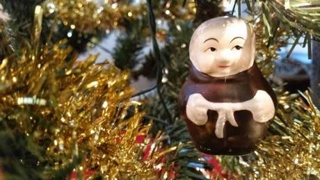 Franciscan Monk Salt Shaker Turned Christmas Ornament from Italy