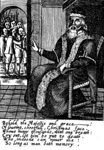 Father Christmas as illustrated in Josiah King’s The Examination and Tryal of Father Christmas (1686)
