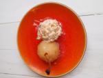 Quick and Easy Christmas Pudding Ice-Cream with Poached Pears