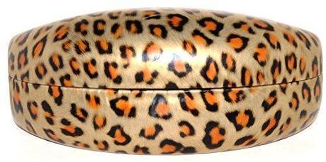 W.R. Case - Large Eyeglasses Sunglasses Case Hard Clamshell Stylish Leopard Gold