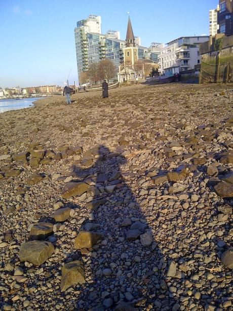 Bottles and bricks on Battersea beach Bottles and bricks on Battersea beach
