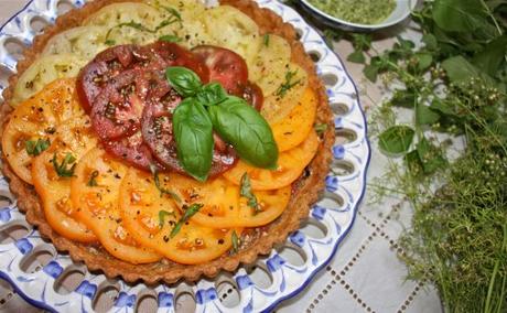 Heirloom Tomato Tart with Roasted Tomato Pesto