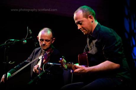 Picture - Duncan Chisholm and Tony Byrne playing at the Scots Fiddle Festival in Edinburgh, Scotland
