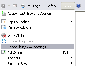 Compatibility View Option for IE9 Compatibility View Option for IE9